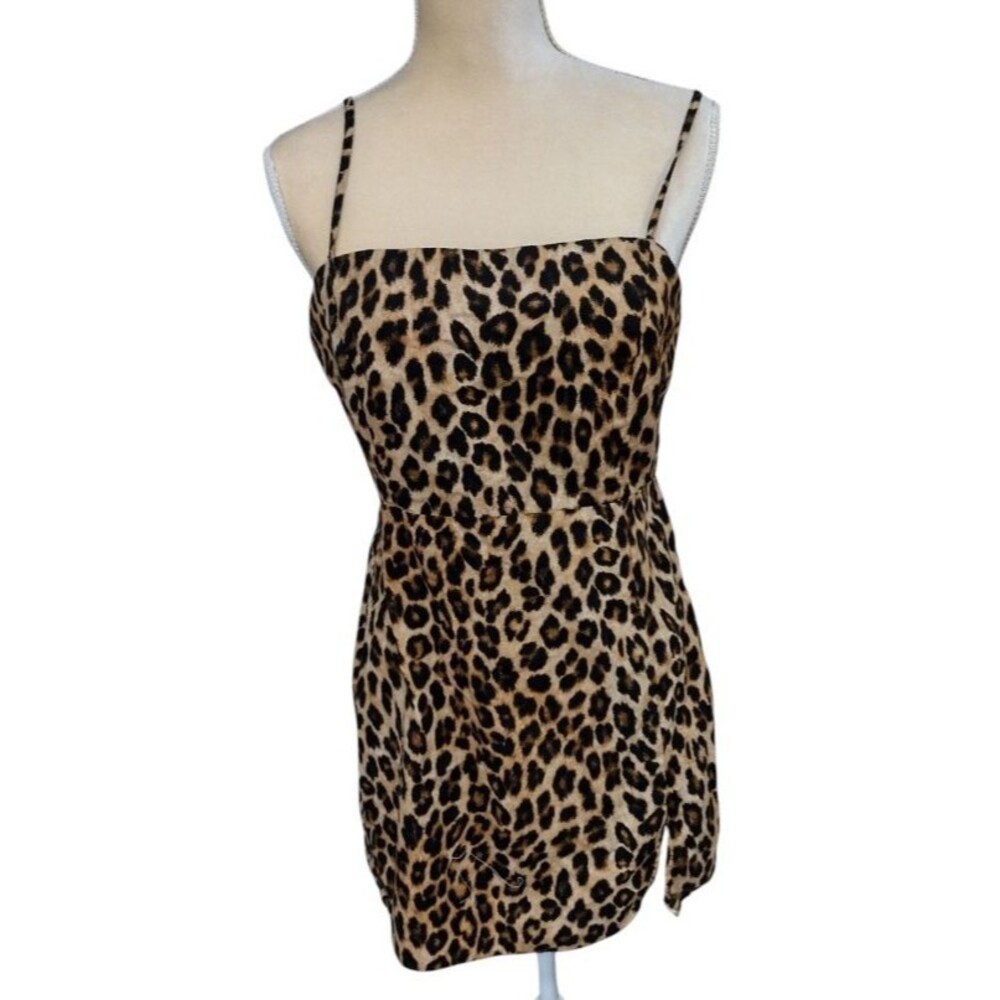 Zara Cheetah Strappy  Mini Dress Size L